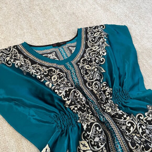 3 for $6 Heart Soul Boho Summer Smocked Blouse Top S - Picture 3 of 10